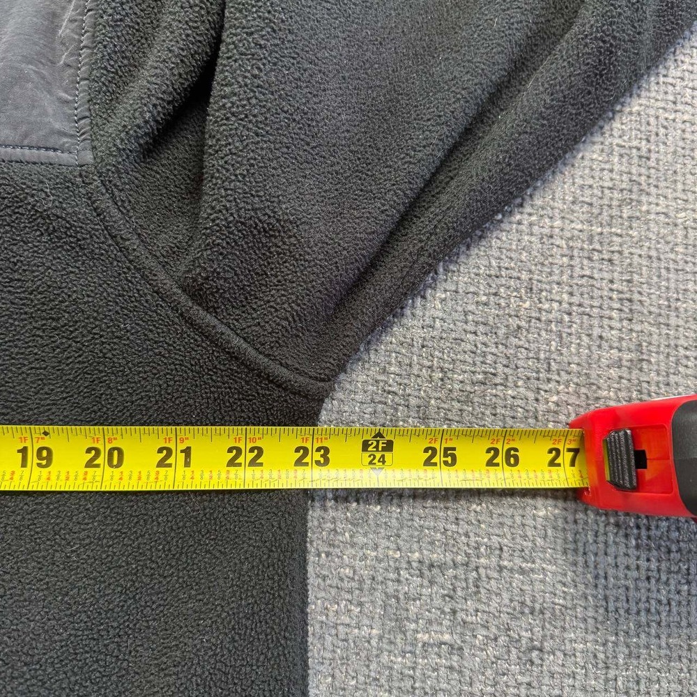 Aeropostale Fleece Jacket Mens Large Black Y2K Gorpcore Mixed Media Zip Up - Picture 10 of 15